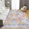 XSIVOD 150x210cm Vintage Area Rugs for Living Room, Non-slip Luxury Bedroom Rug, Distressed Traditional Floor Carpet for Nursery Dining Room, Washable Entryway Mat for Boho Decor, Flowers Sea