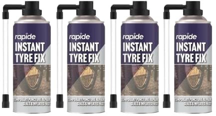 PEBBLE HUG 200 ml Instant Tyre Repair Spray Paint, Bicycle Tyre Puncture Sealant Fix Sealing Inflates in Cycle Tyres, Car Accessories Essential (Pack of 4)