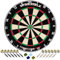 WIN.MAX Dartscheibe Kork Mit Pfeilen - Offizielles Steeldart Set, 12 Dartpfeile Metallspitze, 24 Flights