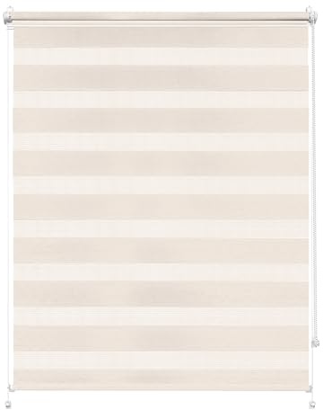 Rettika Doppelrollo Klemmfix ohne Bohren – Cream – Breite 60 cm, Höhe 220 cm – Duo Rollo für Innenräume, Sichtschutz Fensterrollo mit Lichtregulierung