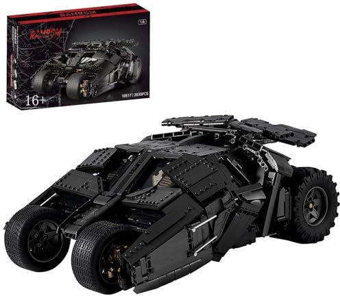 Technik Auto für Batmen Batmoblie, 1:8 Groß Auto Modellbausatz, 2830 Teile Klemmbausteine Auto Bausteine MOC Bausatz, Kompatibel mit Technik Batman Batmobile Tumbler