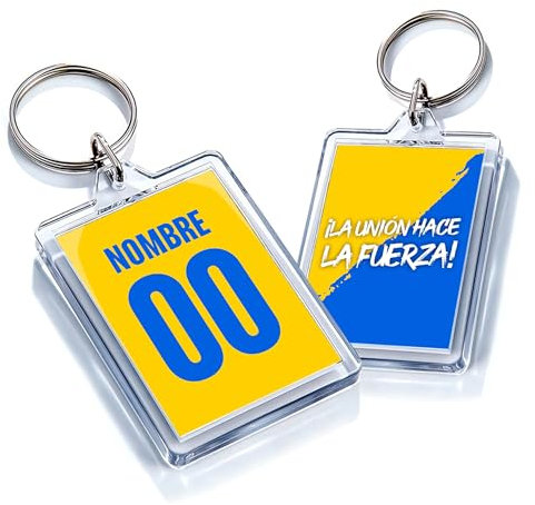 Genérico Llavero Personalizado Fútbol Las Palmas | Llavero con Foto a Dos Caras | Regalo Original para Aficionados del Fútbol | Regalo Camiseta Equipo Fútbol (Las Palmas)