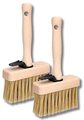 ToolSpace Quast Breit 110 mm Maurerbürste Holz Malerbürste 2 STÜCK Ideal zum Streichen Holz Zäunen Bänken als Tapezierwerkzeug Malerquast Flachenstreicher Deckenbürste Tapezierbürste Vliestapete DIY