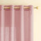 EMEMA Gardinen Vorhänge Leinenvorhang mit Ösen Voile Vorhang Leinenoptik Modern Halbtransparent für Wohnzimmer Dekoschal Kinderzimmer Schlaufenschal Küchengardinen 2er Set 140x225cm (BxH) Rosa