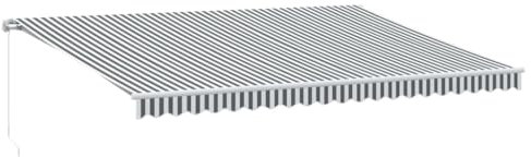 Willood Manuelle Gelenkarmmarkise mit LED, Sonnenmarkise Gelenkarmmarkise Versenkbaren Markise, Gelenkmarkise,Terrassenmarkise Anthrazit & Weiß 500x300 cm