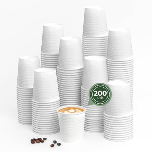 Horeca Collection - 200 Vasos de Café Blanco - 166 cc - Vaso Vending Bicolor para Dispensadores Automáticos y Manuales - Maquinas de Café - Maquinas Vending - Maquina Expendedora