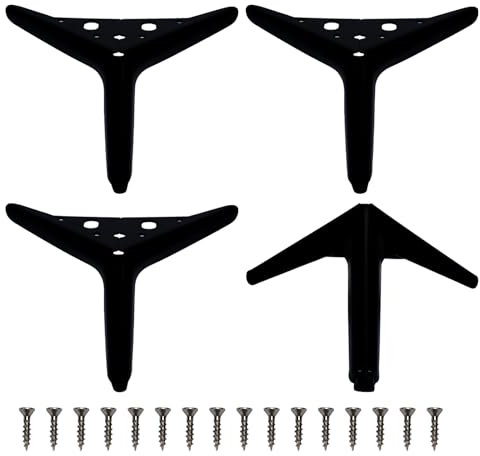Luabue Lot de 4 pieds pour meubles en métal, 12 cm, pieds pour canapés, meubles triangulaires pour canapé, table basse, chaises, pieds de meuble