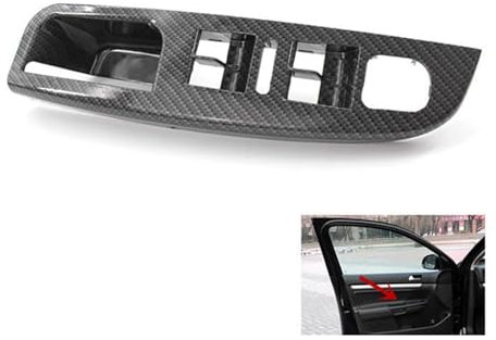 Pexorin 4X poignée de maintien latérale en Fiber de carbone interrupteur de porte fenêtre panneau de commande capots de bordure cadre, for Jetta, MK5, for Golf, 5 2005-2009 Garniture de couvercle d'in