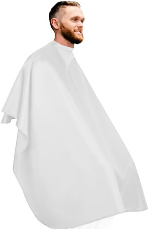 aashta Friseurumhang, voller Länge, für den professionellen und privaten Gebrauch, 143 x 126 cm, mit weißen Knöpfen, aus Polyester
