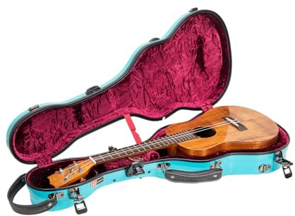 Crossrock Tenor Ukulele Case, Fits Up to 27 Inches | 100% Fiberglass Hardshell with Brand Latches, TSA Lock, Accessory Compartment, and Detachable Straps-Mint Blue (CRF2030TUMB)
