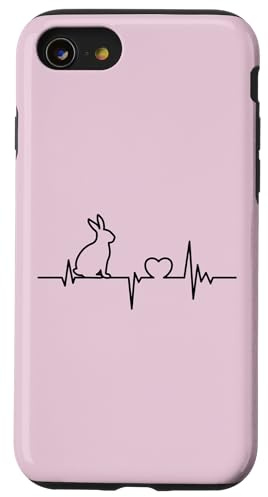 Hasen Herzschlag Liebe Design Süßes Kaninchen Hülle für iPhone SE (2020) / 7 / 8