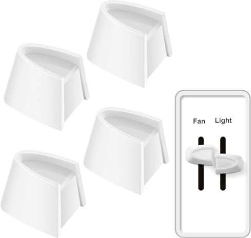 Hoolerry 4 Pcs Dimmer Switch Knob Dimmer Replacement Knob Compatible Replacement Set of Two Split for Compatible with Lutron Skylark Fan Speed & Light Control (White)