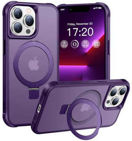 BENTIACC Hülle für iPhone 13 Pro mit Magnet Ständer, Violett | 120° Öffnungsbereich, Mil-Grade Drop Shockproof, Kratzfeste Fingerabdruck Rutschfest Handyhülle, Die Hände frei habe