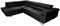 COMFORTINO FURNITURE Ecksofa mit Schlaffunktion PASTI L-Form, Sofa Couch mit Bettkasten, 3-Sitzer Eckcouch, Schlafsofa für Wohnzimmer, Big Sofa Couch mit Schlaffunktion (Schwarz, Ottomane Links)