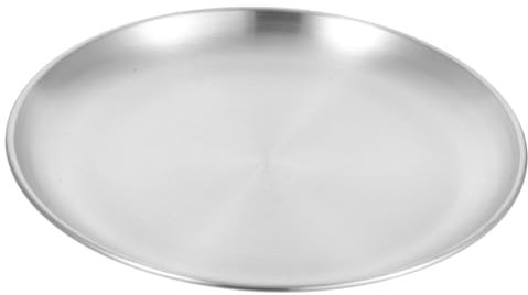 GLEAVI Edelstahl Servierplatte Runde Küche Platte Für Snacks Lebensmittelbehälter Backblech Speiseteller Langlebig Und Sicher