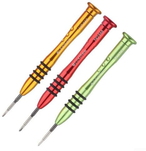 Yuanpgky Juego de destornilladores triwing profesionales con 3 tamaños de punta en Y de 0,6 mm, 1,5 mm, 2,0 mm, herramientas de reparación con mango antideslizante para mantenimiento electrónico