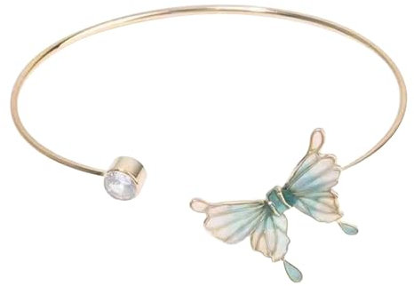 Women's Adjustable Butterfly Bracelet Adjustable Butterfly Ring Suitable Mother's Day Thanksgiving Friends Ohrringe Mit Diamanten (A, One Size)