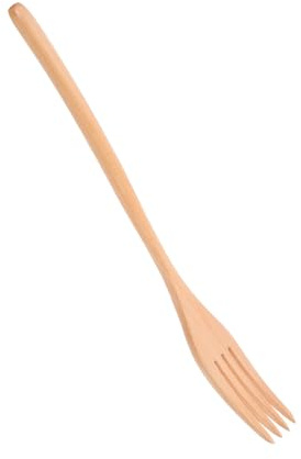 UTHCLO Multi Use Wooden Salad Server Fork for Kitchen Cooking Lightweight Wood Utensil Practical Serving Fork for Meat and Household Dining Elegant Simple Design