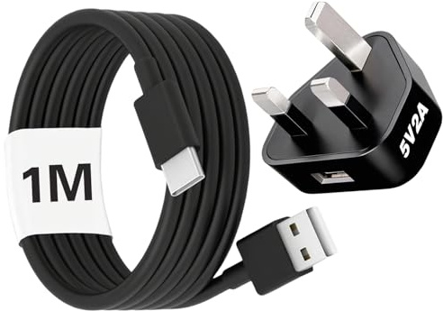 Portable Bluetooth Speaker Charger USB C Charging Cable 5V2A USB Plug UK for JBL Flip 5/6/7;Pulse 4/5;Charge 4/5/6/Essential 2;Grip;Wind 3/3S;Xtreme 3/4/5;Clip 4/5;Go 3/4/5 JBL Replacement Cord 3 FT