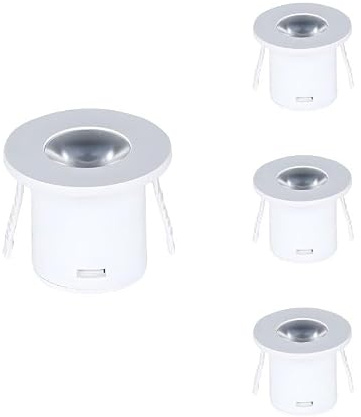 Mini LED-Einbaustrahler, 1 W, 90 °, rund, Weiß (4 Stück) SILAMP