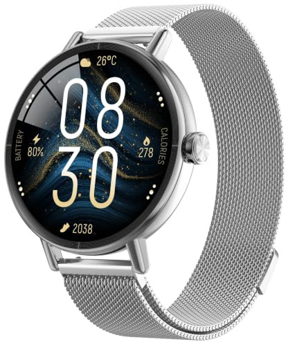Smart Watch for Women, Answer/Make Call, 1.27 HD Fitness Watch with Heart Rate/Sleep/SpO2/Stress/Calories Monitor, Sports Running Watch for iPhone Samsung Android, 120+ Sport Modes & IP68 Waterproof