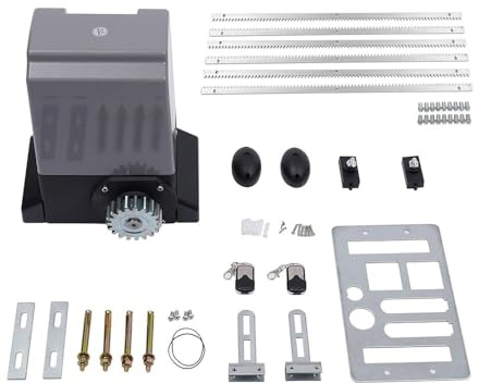 750W Motor Puerta Corredera 220V 3A Motores para Puertas Correderas+ 6 x 1 m Rieles de dientes 2x mandos a distancia