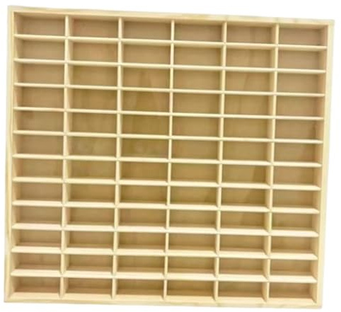 TTETTZ Car Modell Aufbewahrungsbox Displaycase Holz Aufbewahrungsschrank mit 72 Fächern für Miniaturautos Regal Präsentationsbox für Kinderzimmer Hobbyraum F, Keine Tür