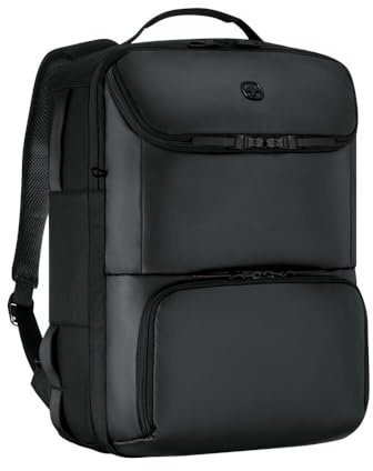 WENGER UrbanOne Travel Backpack, Laptop-Rucksack mit Klappöffnung, Notebook bis 15,6 Zoll, 33 l, Handgepäckgröße, Damen/Herren, Schwarz, 653888
