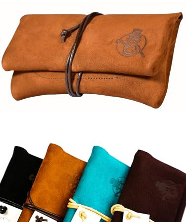 Tabaktasche SEÑOR BOBO - Handgemacht in Deutschland - Premium Nubuk-Leder mit Filterfach - Manufaktur-Qualität aus Bayern - Tabakbeutel für Drehtabak und Tabak