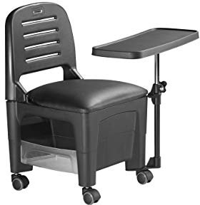 DOMPEL Carrito Silla de Manicura con Ruedas Bari - Mesa/Carro con Cajones - Peluquería, Belleza, SPA - Made IN Brasil - Negro