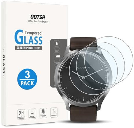 OOTSR [3 Pièces Protection Écran compatible pour Garmin Vivomove HR, Film Protecteur en Verre Trempé compatible pour Garmin Vivomove HR [résistant aux Rayures]