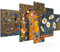 Runa Art Gustav Klimt Le Baiser Tableau Murale Impression sur Toile Intissee 5 Parties Collage Gris Jaune Chambre Salle 021553c
