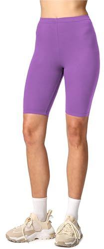 Merry Style Damen Sport Leggings kurz Sportleggings Radlerhose Sporthose aus Viskose MS10-145 (Purpur, XS)