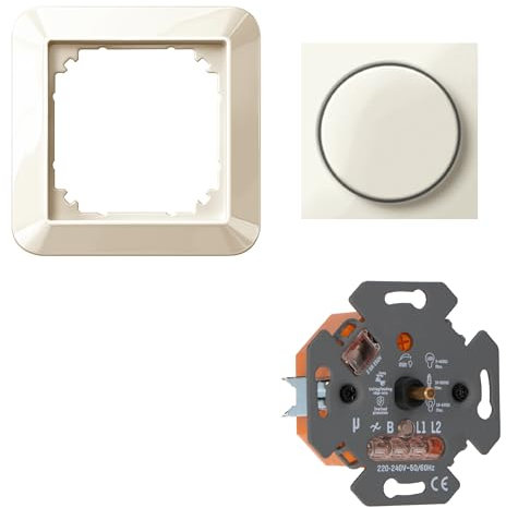 LED-Dimmer Universaldimmer 3-250W als Komplettset mit Merten 1-M weiß glänzend Phasenanschnitt und Phasenabschnitt