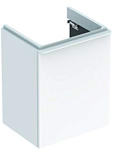 Geberit Smyle Square Handwaschbecken Unterschrank, 500351, 442x617x356mm, mit 1 Tür, linksöffnend, Farbe: Nussbaum Hickory/Melamin Holzstruktur - 500.351.JR.1