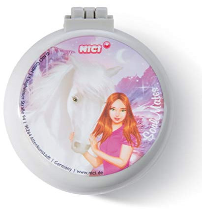 Nici 44918 Klapphaarbürste mit Spiegel Soulmates Pferd