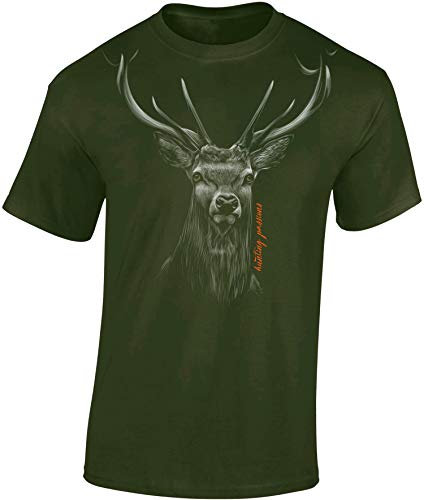 Jäger T-Shirt Männer - Hunting Passion - Jagd Tshirt Herren - Geschenk Kleidung Zubehör (Army L)