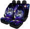 NETILGEN Galaxy Wolf Universal Autositzbezüge Set 4 Stück, Auto-Sitzbezüge Set für Vorder- und Rücksitze, Elastischer Sitzschutz für Auto-Zubehör Innenraum,Kissenpolster, Langlebig
