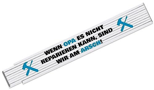 Zollstock mit Spruch Wenn Opa es nicht reparieren kann sind wir am Arsch - schönes Geschenk für den Großvater