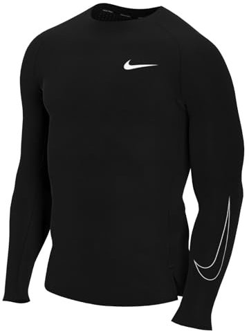 Nike DD1990-010 Pro Dri-FIT Sweatshirt Men's Black/White Size L-T