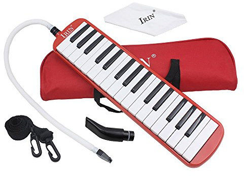 Btuty Melodica Piano Musikinstrument für Anfänger mit 32 Tasten, mit Tragetasche (rot)