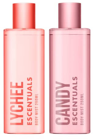 Escentuals Damen Fruit Candy Körpernebel, Lychee and Candy bodyspray Gemischte Duftbündel 250ml (2er-Pack)