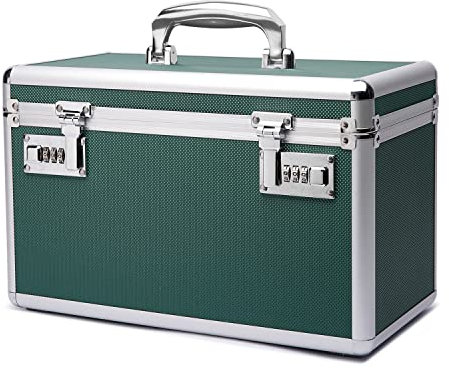 HEWEI WORKS Medikamentenkoffer mit Kombination, 37.8x22.3x23.8cm, Geeignet für die Lagerung von Medikamenten und wichtigen persönlichen Gegenständen. In Kleiner Pillendose Enthalten (grün)