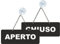Cartello Aperto Chiuso in PMMA CRYLUX COLATO con catena e ventosa 17,5cmx6,5cm nero open closed