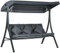 Outsunny Gartenschaukel 3-Sitzer hoher Komfort Neigung verstellbares Dach mitgelieferte Matratze Polyesterstahl Abm. 202L x 115l x 168H cm dunkelgrau
