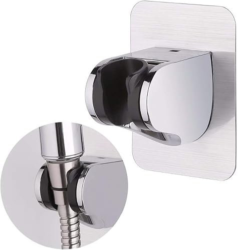 Clarmonde Duschkopfhalterung, Kunststoff, Handbrausehalterung, verstellbare Halterung, Wandhalterung für Badezimmer mit Klebestift, (2 Stück-Halterung 03), 100*75*70mm