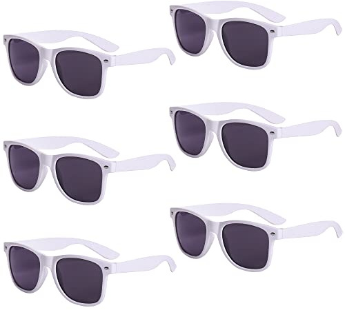 Unning 6 Stücke Bunte Sonnenbrille Set Neon Lustige Sonnenbrillen Vintage Brillen Party für Herren Damen