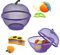 HK Online Purple Apple Mesh Fresh Fruits Basket & Ring Citrus Peeler, Fruit Bowl, Decorative Tablepiece -Keep Unwanted Pets, Bugs & Insects Out (1 Purple)