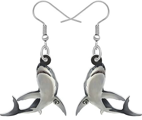 RAIDIN Cute Acryl Ozean Tier Wal Hai Ohrringe hängend für Damen Mädchen Wal Hai Haken Ohrringe Schmuck für Geschenke Party Charms Dekorationen (Grau)