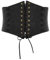 SCARLET DARKNESS Damen Gothic Taillengürtel Elastischer Bund Unterbrust Corsage Schnürgürtel Schwarz Breiter L
